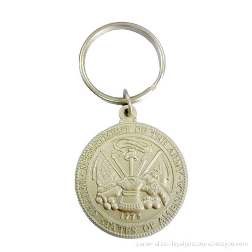 Zinc Alloy Fashion Coin Metal Keychains With Pearl Nickel Plated For Souvenir And Gifts